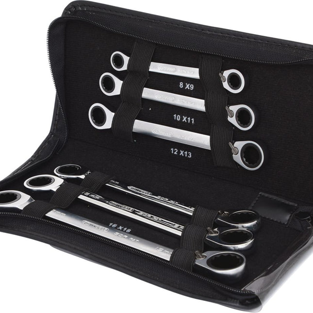 KS TOOLS GEARplus Doppel-Ratschenringschlüssel-Satz,umschaltbar,6-tlg ( 503.4580 ) - Toolbrothers