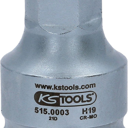 KS TOOLS 3/4" Kraft-Bit-Stecknuss Innensechskant kurz, 19mm ( 515.0003 ) - Toolbrothers