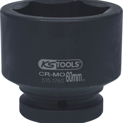 KS TOOLS 1" Sechskant-Kraft-Stecknuss, kurz, 60mm ( 515.1760 )