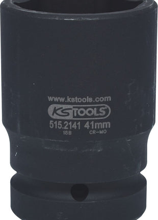 KS TOOLS 1" Sechskant-Kraft-Stecknuss, mittel lang, 41mm ( 515.2141 ) - Toolbrothers