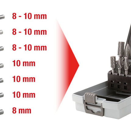 KS TOOLS HM Frässtift-Satz, Kunststoffkassette, 10-tlg ( 515.3220 ) - Toolbrothers