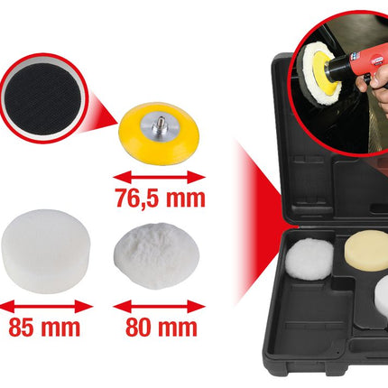 KS TOOLS 1/4" Mini-Druckluft-Polierer-Satz, 5-tlg ( 515.5120 ) - Toolbrothers