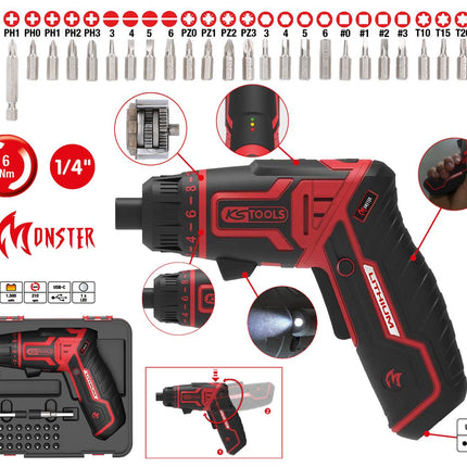 KS TOOLS eMONSTER 1/4“ Akku-Bit-Schrauber-Satz, 27-tlg. ( 515.6500 ) - Toolbrothers