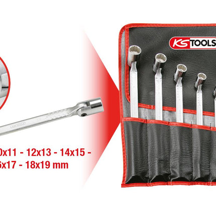KS TOOLS Doppel-Gelenkschlüssel-Satz, 6-tlg ( 517.0310 ) - Toolbrothers