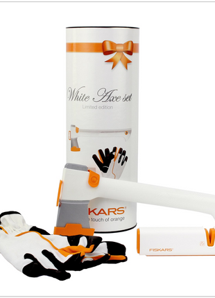 Fiskars White Axe Set Limited Edition - Universalaxt + Xsharp + Handschuhe ( 129040 ) - Toolbrothers