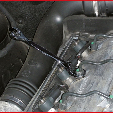 KS TOOLS CHROMEplus Offener Doppel-Ringschlüssel mit Gelenk, 10mm ( 518.0380 ) - Toolbrothers