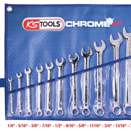 KS TOOLS CHROMEplus Ringmaulschlüssel-Satz, abgewinkelt, 11-tlg Zoll ( 518.3000 ) - Toolbrothers