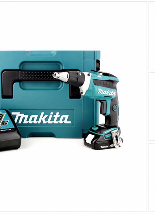 Makita DFS 452 RY1J Akku Schnellbauschrauber 18V Brushless + 1x Akku 1,5Ah + Ladegerät + Makpac - Toolbrothers