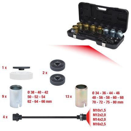 KS TOOLS Druck- und Zughülsen Satz, 37-tlg ( 700.1550 ) - Toolbrothers