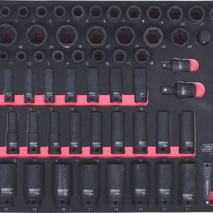 KS TOOLS 3/8"+1/2" SCS Kraft-Steckschlüssel-Satz, 73-tlg in 1/1 Systemeinlage ( 711.0073 )