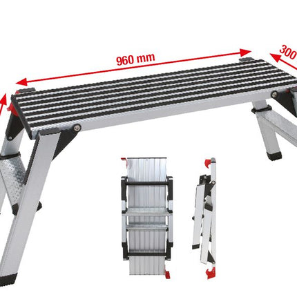 KS TOOLS Aluminium-Sicherheits-Laufbühne, L1270xB446xH495mm ( 800.0960 ) - Toolbrothers