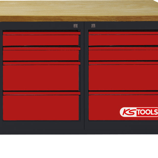 KS TOOLS Werkbank mit 8 Schubladen, H840xB1200xT600mm ( 865.0007 ) - Toolbrothers