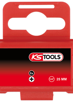 KS TOOLS 1/4" Bit PH, 25mm, PH0, 5er Pack ( 911.2394 ) - Toolbrothers