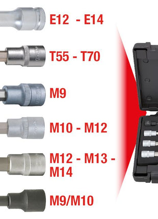 KS TOOLS 1/2" Zylinderkopf-Schrauben-Steckschlüssel-Satz, 11-tlg ( 911.4460 ) - Toolbrothers