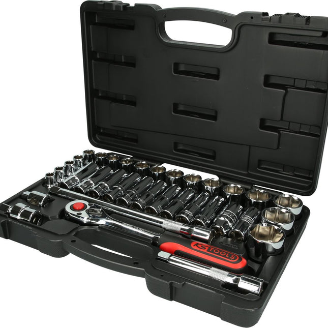 KS TOOLS 1/2" CHROMEplus Steckschlüssel-Satz, 35-tlg ( 918.0635 )