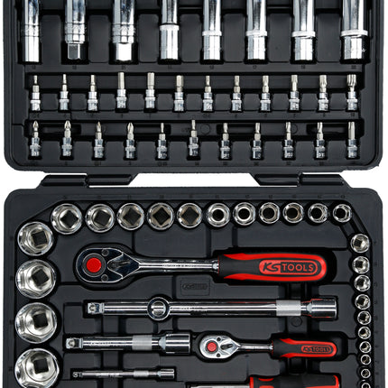 KS TOOLS 1/4"+1/2" CHROMEplus Steckschlüssel-Satz, 78-tlg ( 918.0678 )