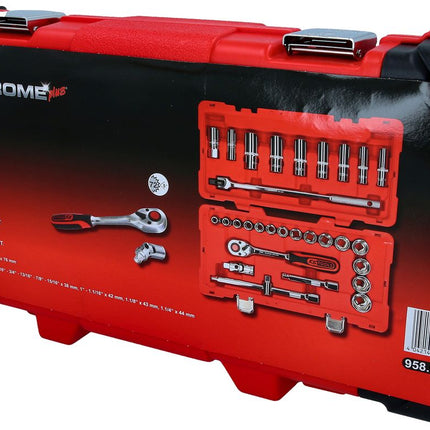 KS TOOLS 1/2" CHROMEplus Steckschlüssel-Satz, 30-tlg ( 958.0630 ) - Toolbrothers