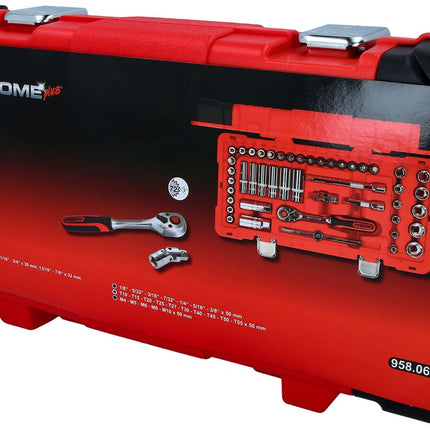 KS TOOLS 3/8" CHROMEplus Steckschlüssel-Satz, 46-tlg ( 958.0646 ) - Toolbrothers