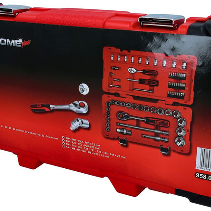 KS TOOLS 1/4"+1/2" CHROMEplus Steckschlüssel-Satz, 68-tlg ( 958.0668 ) - Toolbrothers