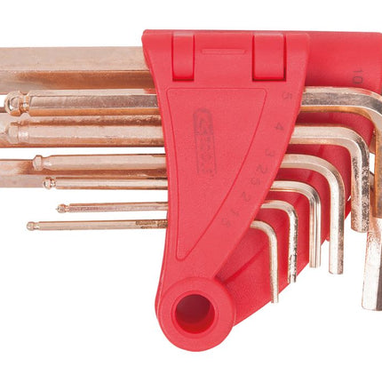 KS TOOLS BRONZEplus Innensechskant-Winkelstiftschlüssel-Satz, 8-tlgKugelkopf  ( 963.1517 ) - Toolbrothers