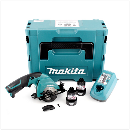 Makita HS 300 DWJ 10,8V 85 mm Li-ion Akku Handkreissäge im Makpac mit 2 x 1,3 Ah Akku, Ladegerät - Toolbrothers