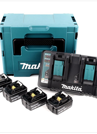 Makita DLX 2084 PMJ 18 V - Set: DHP 456 + DHS 710 + 4 x 4,0 Ah Akku + DC18RD Ladegerät in 3 x Makpac - Toolbrothers