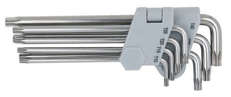 KS TOOLS EDELSTAHL Torx-Winkelstiftschlüssel mit Bohrung, lang, 7-tlg ( 964.0615 ) - Toolbrothers