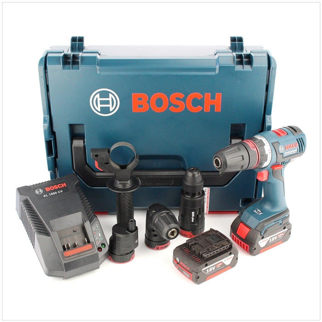 Bosch GSR 18 V-EC FC2 Akku Bohrschrauber in L-Boxx mit AL 1860 CV Ladegerät und 2x GBA  4 Ah Akku - Toolbrothers