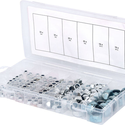 KS TOOLS Sortiment Sicherungsmuttern, M4-12, 146-tlg ( 970.0120 ) - Toolbrothers