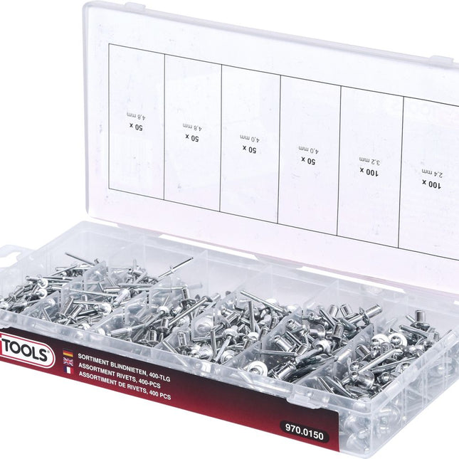 KS TOOLS Sortiment Blindnieten, 400-tlg ( 970.0150 ) - Toolbrothers