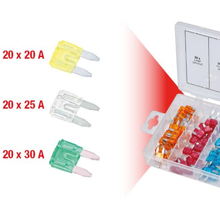 KS TOOLS Sortiment Mini-Sicherungen, 5-30A, 120-tlg ( 970.0280 ) - Toolbrothers