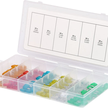 KS TOOLS Sortiment Mini-Sicherungen, 5-30A, 120-tlg ( 970.0280 ) - Toolbrothers