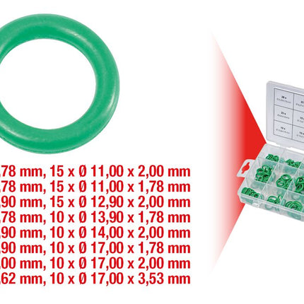 KS TOOLS Sortiment O-Ringe für Klima, HNBR, 270-tlg ( 970.0340 ) - Toolbrothers