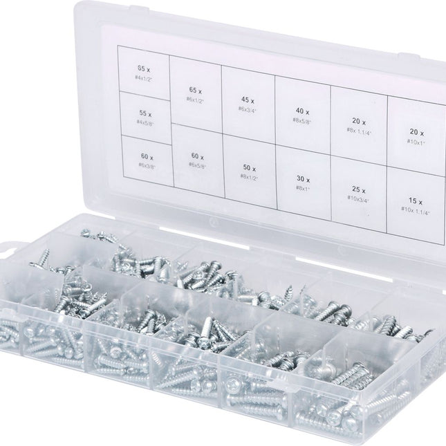 KS TOOLS Sortiment Linsenkopf-Blechtreibschrauben, 550-tlg ( 970.0420 ) - Toolbrothers