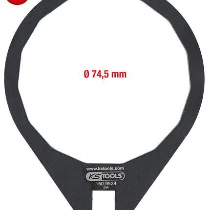 KS TOOLS 3/8" Ölfilterschlüssel Ø 74,5 mm / 15 Flächen ( 150.9524 ) - Toolbrothers