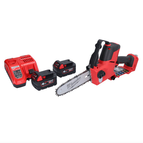 Sierra de podar a batería Milwaukee M18 FHS20-402 18 V 20 cm + 2x baterías 4,0 Ah + cargador