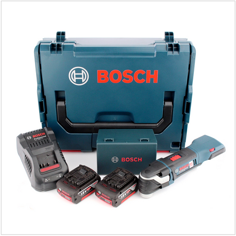 Bosch GOP 18 V-EC Professional Akku Multi Cutter in L-Boxx mit GAL 1880 Ladegerät und 2x GBA 6 Ah Akku und 20 tlg. Zubehör-Set - Toolbrothers