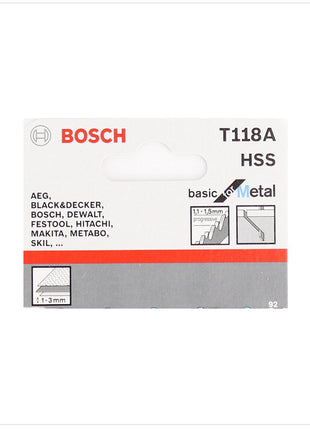 Bosch T 118 A Stichsägeblätter Basic for Metal 5 Stk. 92 mm ( 2608631013 ) - Toolbrothers