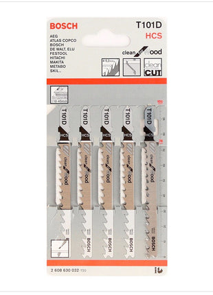 Bosch T 101 D Stichsägeblätter Clean for Wood 5 Stk. 100 mm ( 2608630032 ) - Toolbrothers