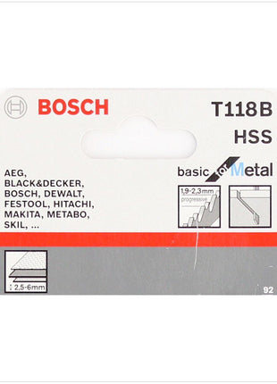 Bosch T 118 B Stichsägeblätter Basic for Metal 5 Stk. 92 mm ( 2608631014 ) - Toolbrothers