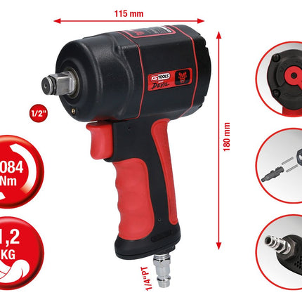 KS TOOLS 1/2" THE miniDEVIL Hochleistungs-Druckluft-Schlagschrauber, 1084Nm ( 515.1315 ) - Toolbrothers