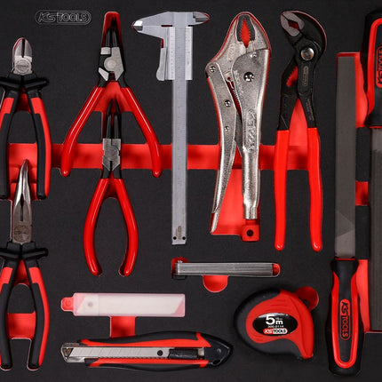 KS TOOLS Zangen- / und Feilen-Satz in Schaumstoffeinlage, 28-tlg ( 811.0019 ) - Toolbrothers