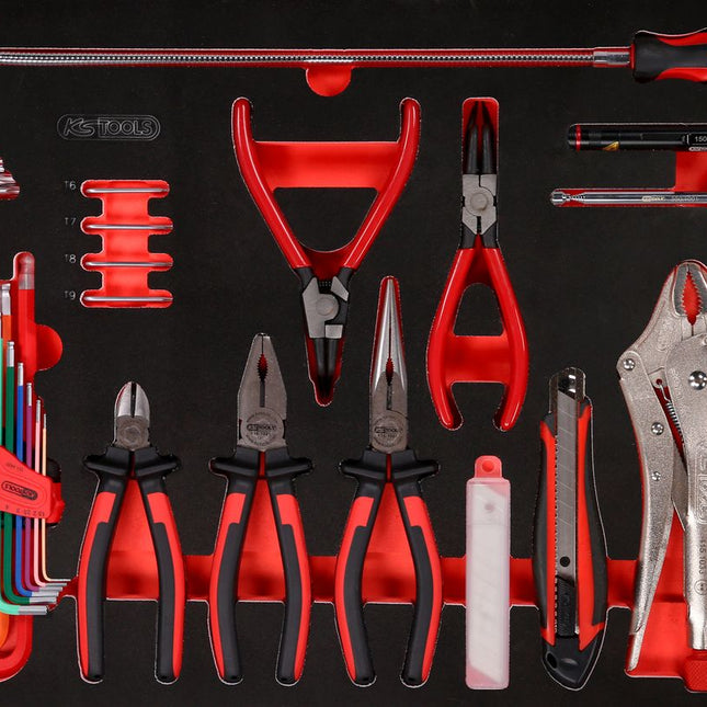 KS TOOLS Zangen- / und Winkelstiftschlüssel-Satz in Schaumstoffeinlage, 45-tlg ( 811.0045 )