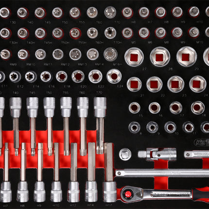 KS TOOLS 1/2'' Steckschlüssel-Satz in Schaumstoffeinlage, 95-tlg ( 811.0095 )