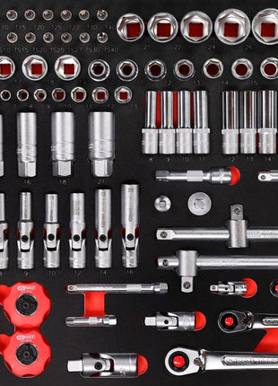 KS TOOLS 1/4'' + 3/8'' + 1/2'' Steckschlüssel-Satz in Schaumstoffeinlage, 111-tlg ( 811.0111 ) - Toolbrothers