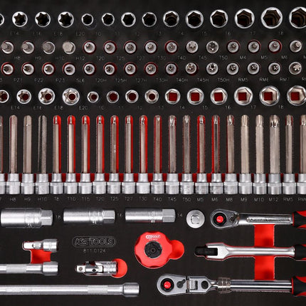 KS TOOLS 3/8'' Steckschlüssel-Satz in Schaumstoffeinlage, 124-tlg ( 811.0124 ) - Toolbrothers