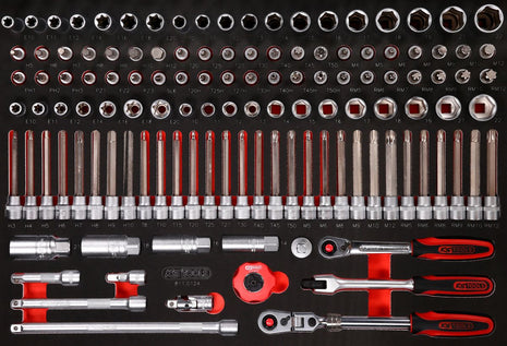 KS TOOLS 3/8'' Steckschlüssel-Satz in Schaumstoffeinlage, 124-tlg ( 811.0124 ) - Toolbrothers