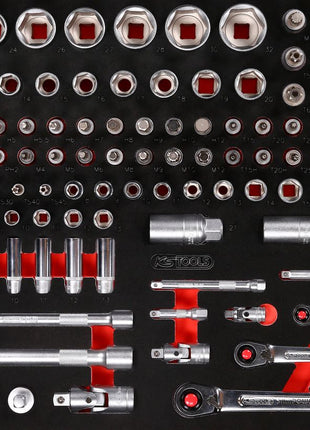 KS TOOLS 1/4'' + 3/8'' + 1/2'' Steckschlüssel-Satz in Schaumstoffeinlage, 139-tlg ( 811.0139 ) - Toolbrothers