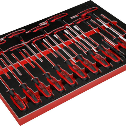 KS TOOLS T-Griff- und Schraubendreher-Satz in Schaumstoffeinlage, 22-tlg ( 811.1022 ) - Toolbrothers