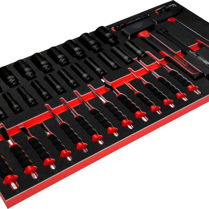 KS TOOLS Hammer- / Meißel- / und Kraft-Stecknuss-Satz in Schaumstoffeinlage, 40-tlg ( 813.0040 ) - Toolbrothers